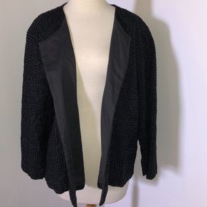 Eileen Fisher Woman Black Gray Texturized Jacket